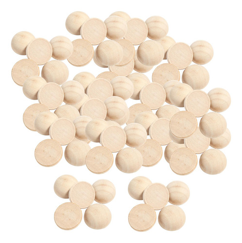 100x Unfinished Half Wooden Beads For Gnome Noses 2cmx1cm