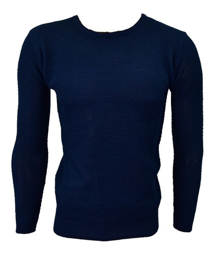 Imagen 1 de 4 de Sweater Panal Hombre Pullover Entallado Hilo Varios Colores