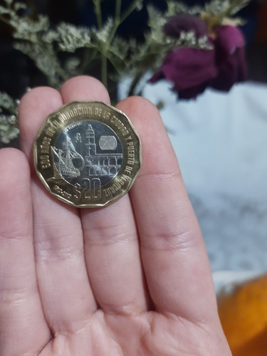 Moneda De 20 Pesos Por Los 500 Años Del Puerto De Veracruz.