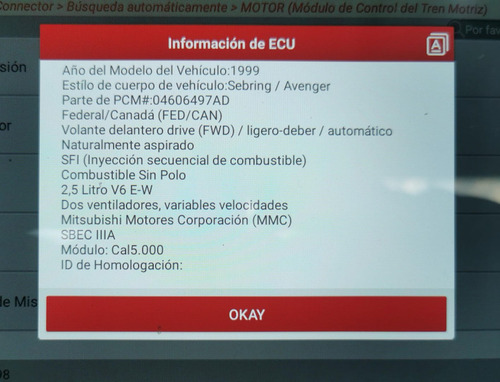 Computadora De Motor Sebring Avenger 1999 2.5l 04606497ad (Usado)