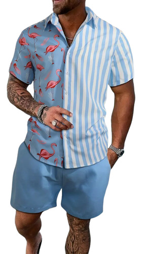 Conjunto De Camisa Casual Para Hombre, Estilo De Vacaciones
