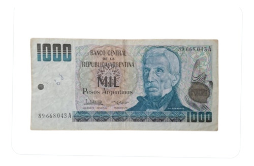 Bottero N 2631a Billete 1000 Pesos Argentinos, Escrito !!! (Usado)