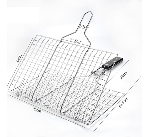 Cesta Para Churrasco, Cesta Para Grelhar Peixes, Aço