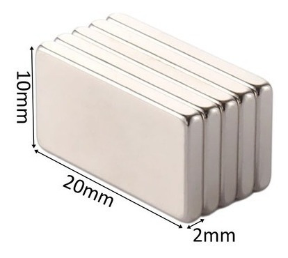 Imagen 3 de 7 de 10 Imanes De Neodimio 20x10x2 Mm Rectangular Ultra Potente