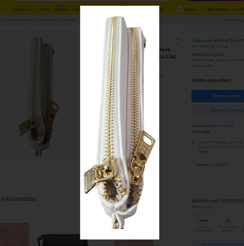 Monedero Con Tarjetero Steve Madden Mujer Dama Blanco Liso