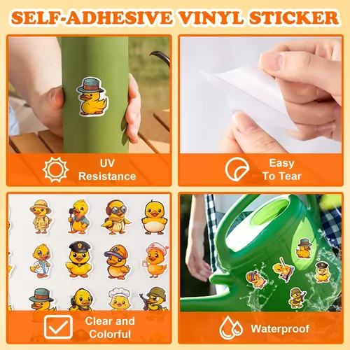 Generic Sticker 100 Cute Duck Stickers Waterproof Vinyl Decal Pack For | MercadoLivre