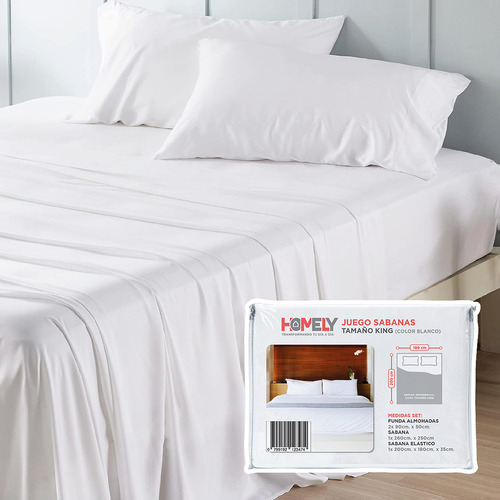Juego de sabanas King Homely 100 GSM Suave 4 Piezas Microfibra Suave