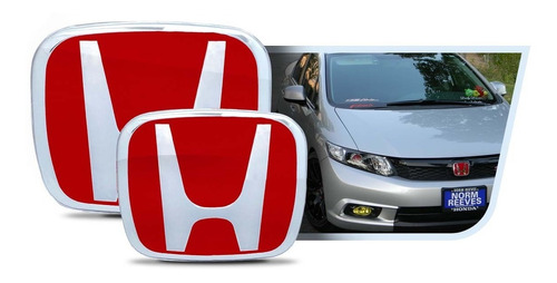 Emblemas Exteriores Honda Civic 12-15 Rojo