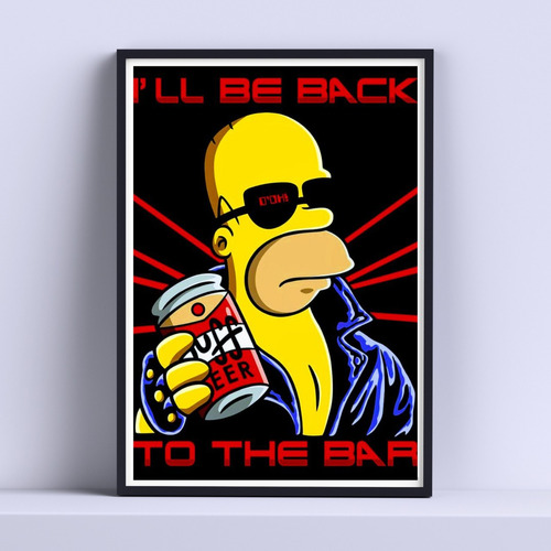 Cuadro Homero Duff Be Back To Bar 30x40cm Listo P Colgar