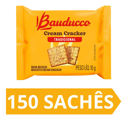 Amanteigado Bauducco Bolacha, Rosquinha, Institucional, Sachês de cream cracker, maizena, cereale cacau aveia e mel 4 kg pacote x 400