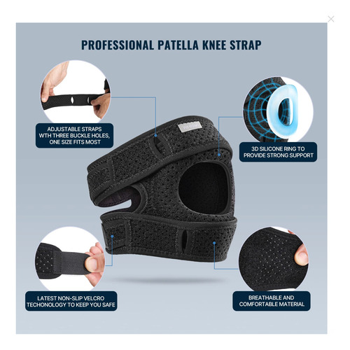 Soporte De Rodilla Deportiva Para Correr Entrenar Grande Negro L