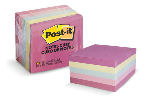 Notas Adhesivas 3m Post It Cubo 3x3 Colores Pastel 350 Hojas