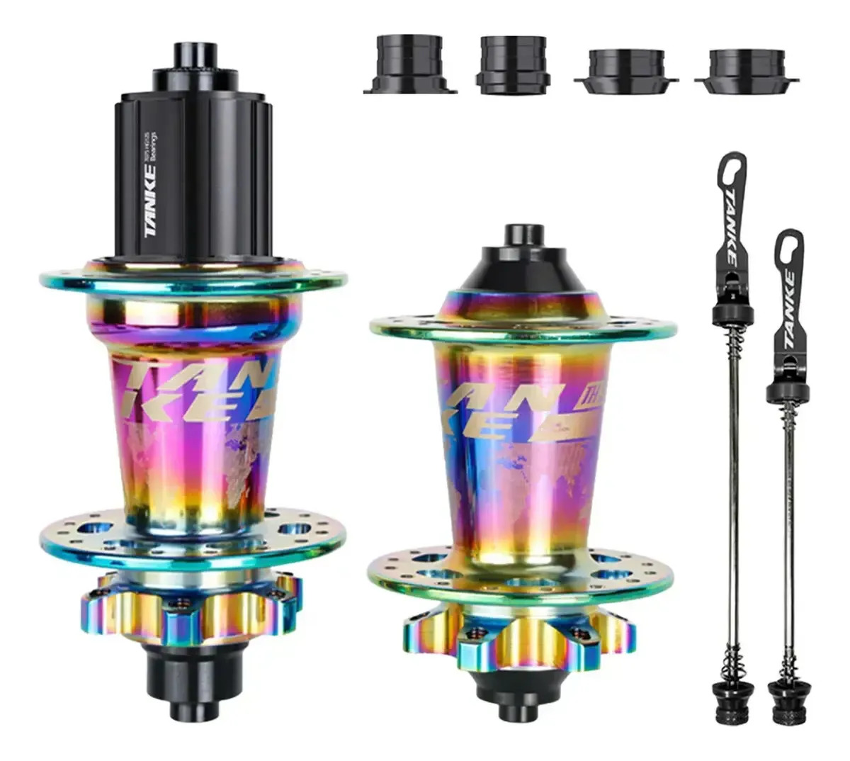 Kit Masas Mtb Stunt Tanke Th390 32 Rayos Qr y Adaptador Pasante Color Tornasol 2u