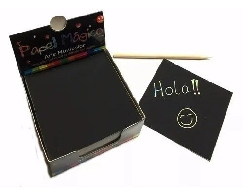 Imagen 4 de 6 de Papel Magico 120 Hojas Holograficas Raspar 9cm X9cm 16940 Ed