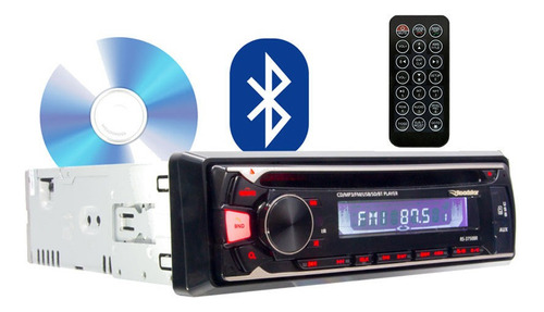 Auto Radio Bluetooth Leitor De Cd Fm Mp3 Controle E Chicotes