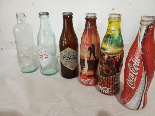 Botellas Coca Cola Antiguas X 6 Unidades, Ideal Coleccion (Usado)