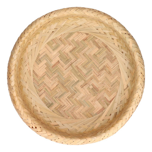 Cestas De Pan Redondas De Bambú Tejidas A Mano Con Frutas