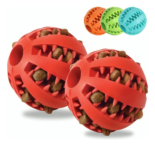 2 Brinquedo Interativo Caes Porta Petiscos Ração Anti Stress