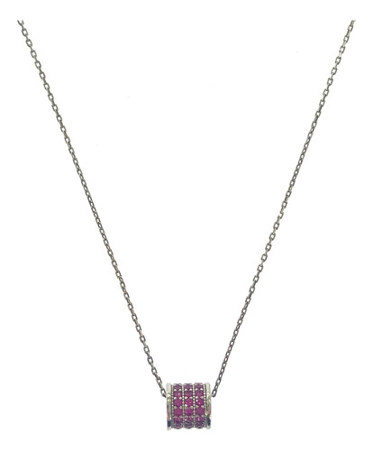 Gargantilla Collar Barril Morado Plata 925 / Niña Mujer  