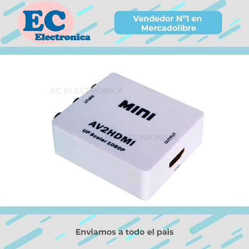 Convertidor Av A Hdmi Full Hd 1080p Adaptador Television Activo * Ideal Aparatos Viejos * Garantia