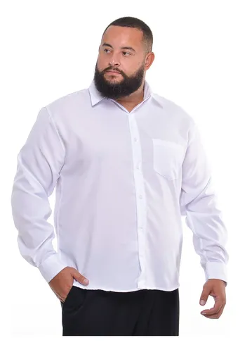 Camisa branca plus size masculina sale