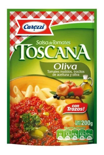 Salsa De Tomate Toscana Carozzi 200 Gr Oliva(3 Unid )super