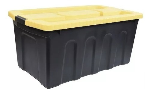 Caja De Plástico De Uso Rudo 125 L Negro 91 X 40 Cm