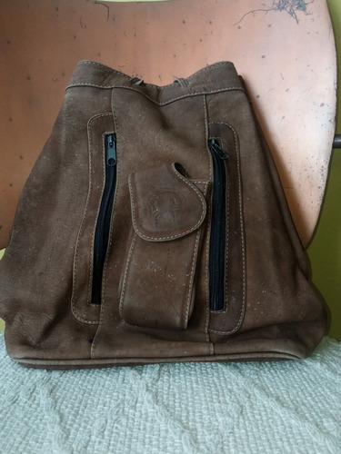 Morral Bolso En Gamuza Marron Remate!