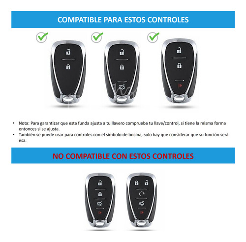 Funda Carcasa Llave Control Para Chevrolet Bolt 3 Botones