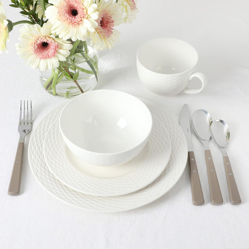 Martha Stewart Watercliffe Juego De Cubiertos De 16 Pieza...