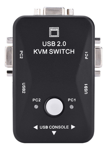Caja Y Cables Del Conmutador De Kvm Del Usb Vga De 2 Puertos