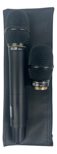 Microfone Sem Fio Dylan Gx-1 2 Capsulas Dinâmica Condenser