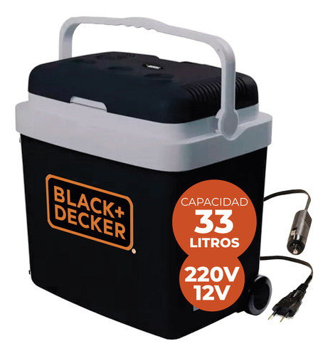 Heladera Conservadora Black+decker Termoeléctrica Portátil 33 Litros - Frio Calor 12v 220v - Bdc33l