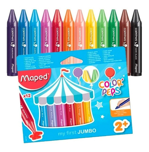 Crayones Maped Wax Jumbo Grandes Desde 12 Meses