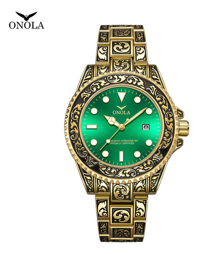 Reloj De Cuarzo Luminoso Impermeable Onola Man Color del fondo Verde