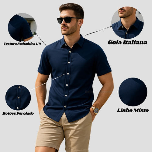 Camisa Social Confortável Casual Slim Fit