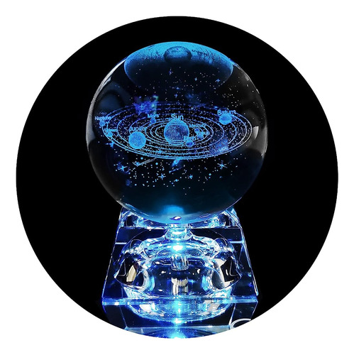 Oeginfit 3d Solar System Crystal Ball Con Led Colorful Night