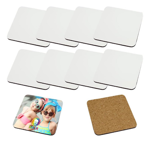 10 Unidades Mdf Posavasos De Sublimación Blanco De Tab...