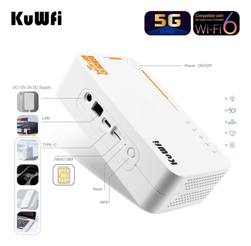 Kuwfi Router 5g Con Ranura Para Tarjeta Sim Desbloqueada