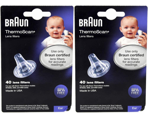 Braun - Filtros De Lente Termocan Para Oídos, 80 Unidades .