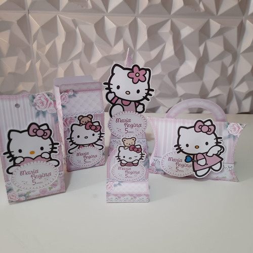 Kit 50 Personalizados Hello Kitty