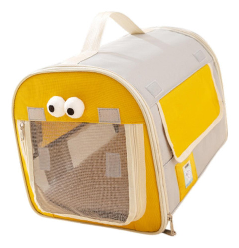 Transportador De Coche Para Perros, Amarillo Y Gris