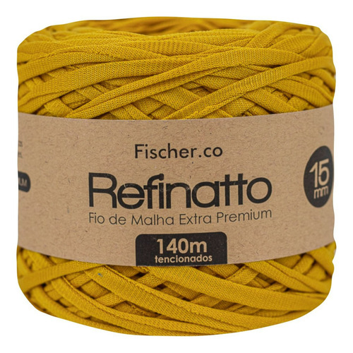 Fio Malha Extra Premium Refinatto Amigurumi 15mm Fischer Cor Mostarda