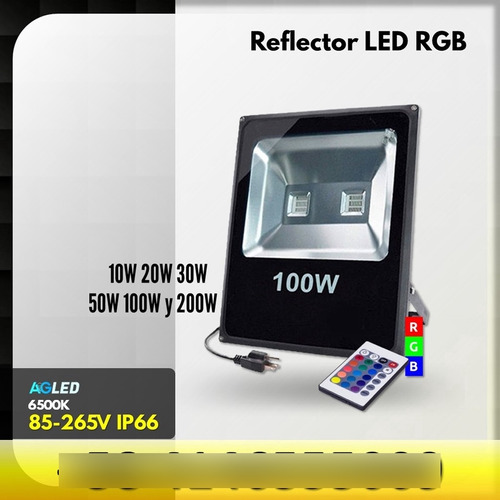 Reflector Led Rgb 20w 6500k Ip66 85-265v