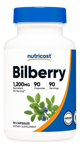 Nutricost Bilberry 1200 Mg Arándano 90 Cápsulas Sabor Sin Sabor