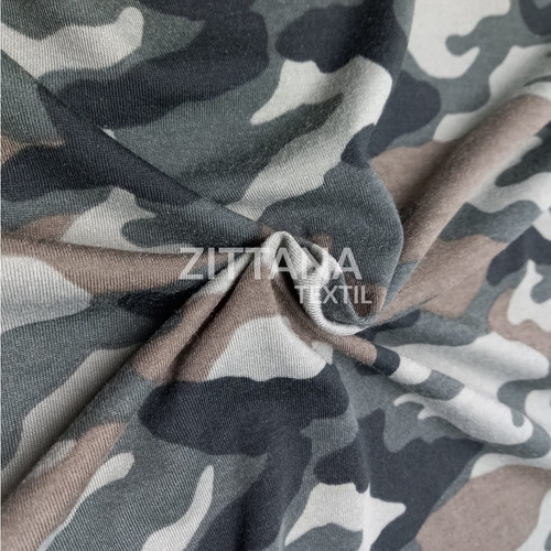 Imagen 1 de 2 de Tela Modal Con Lycra Camuflado Estampado X Metro