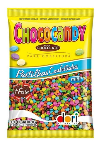 Pacote Confete Confeitos Dori Chococandy Disquete 500g