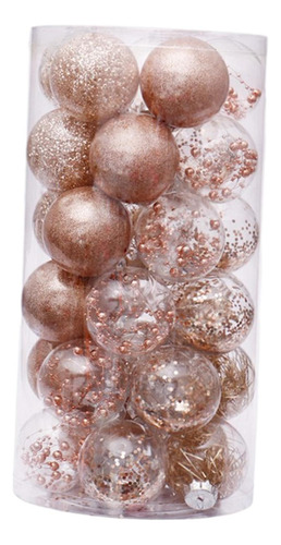 24x Bolas De Navidad Adornos Decoración De Dorado Champagne