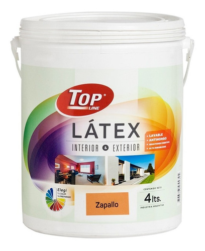 Latex Lavable Interior Exterior 4 Litros Colores Color Zapallo