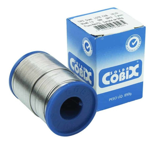 Solda Estanho 1mm 60x40 (snxpb) C/ Fluxo Rolo 250g - Cobix Voltagem 110v/220v